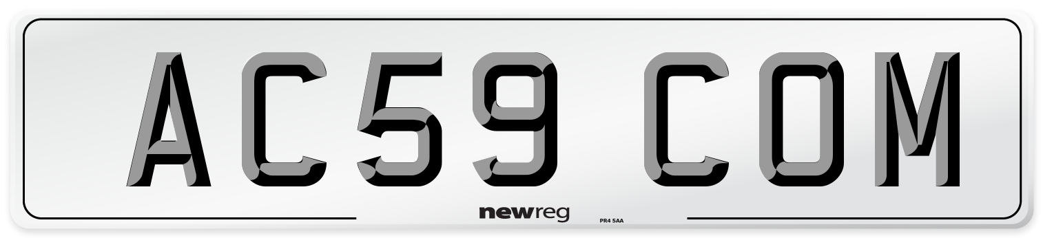 AC59 COM Number Plate from New Reg